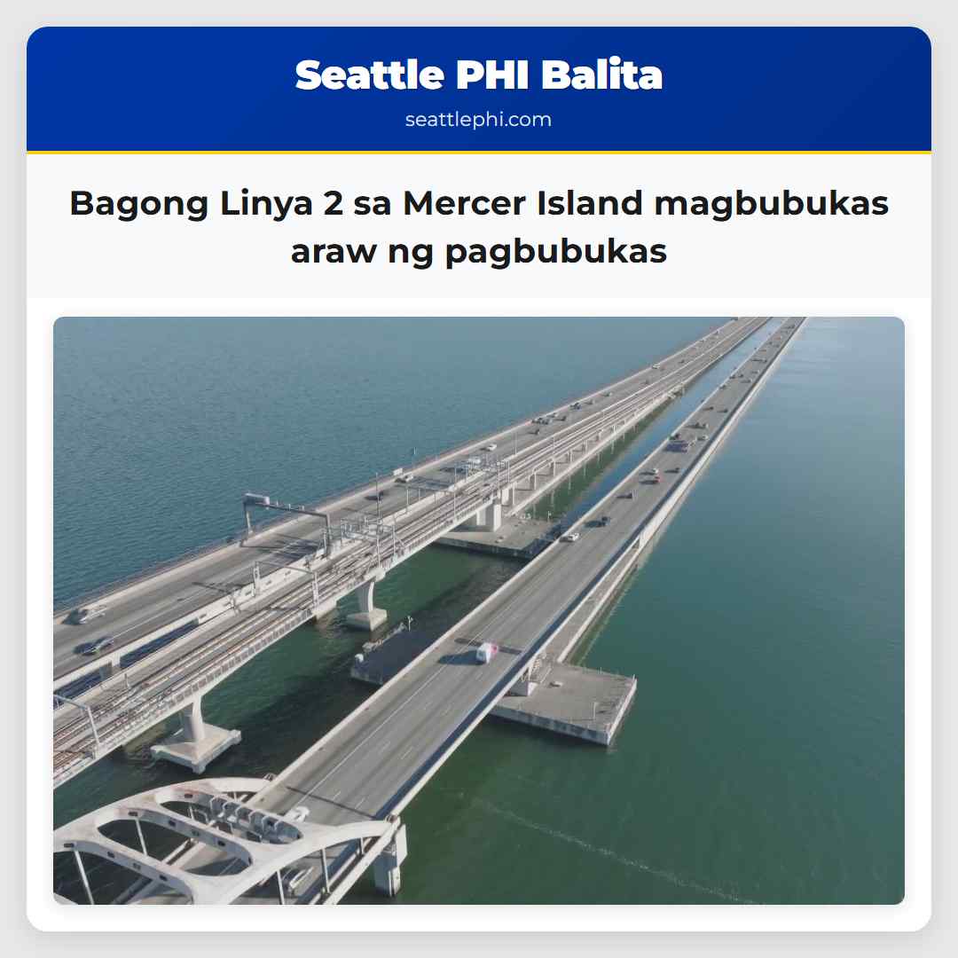 Bagong Linya 2 sa Mercer Island magbubukas araw