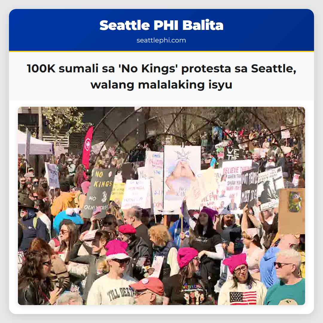 100K sumali sa 'No Kings' protesta sa Seattle,