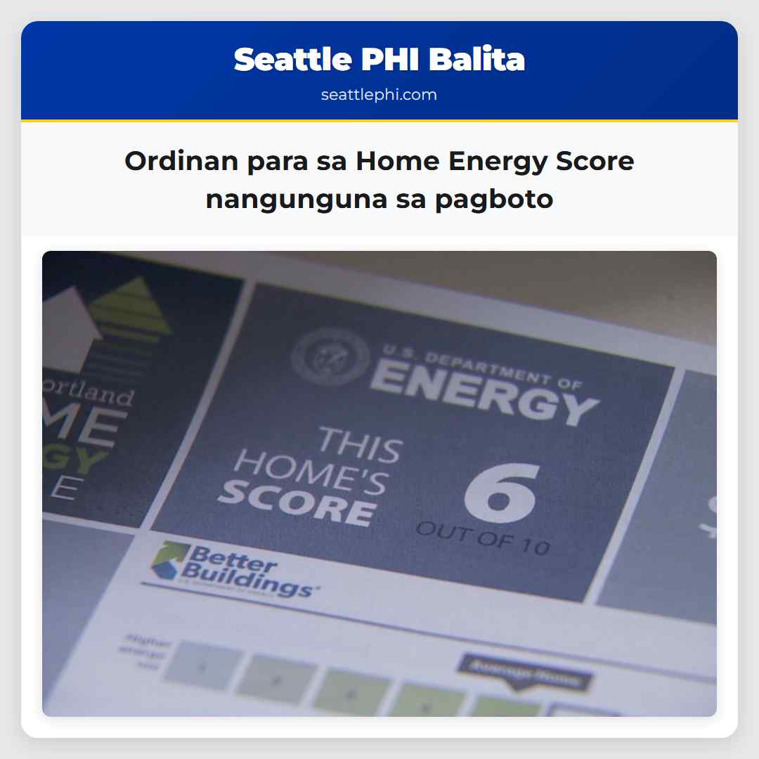 Ordinan para sa Home Energy Score nangunguna sa