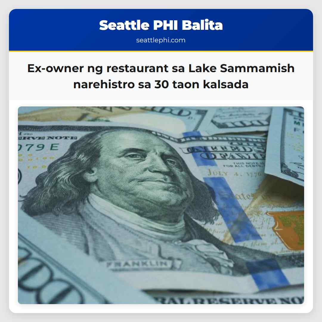 Narehistro ang ex-owner ng restaurant sa Lake Sammamish sa 30 buwan ng pormal na kalsada