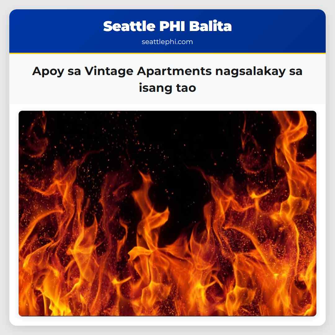 Apoy sa Vintage Apartments nagsalakay sa isang tao