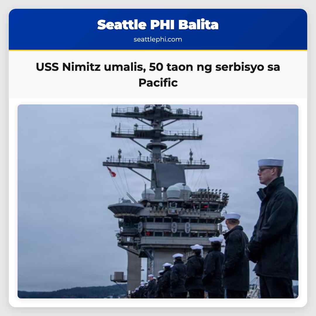 USS Nimitz umalis, 50 taon ng serbisyo sa Pacific