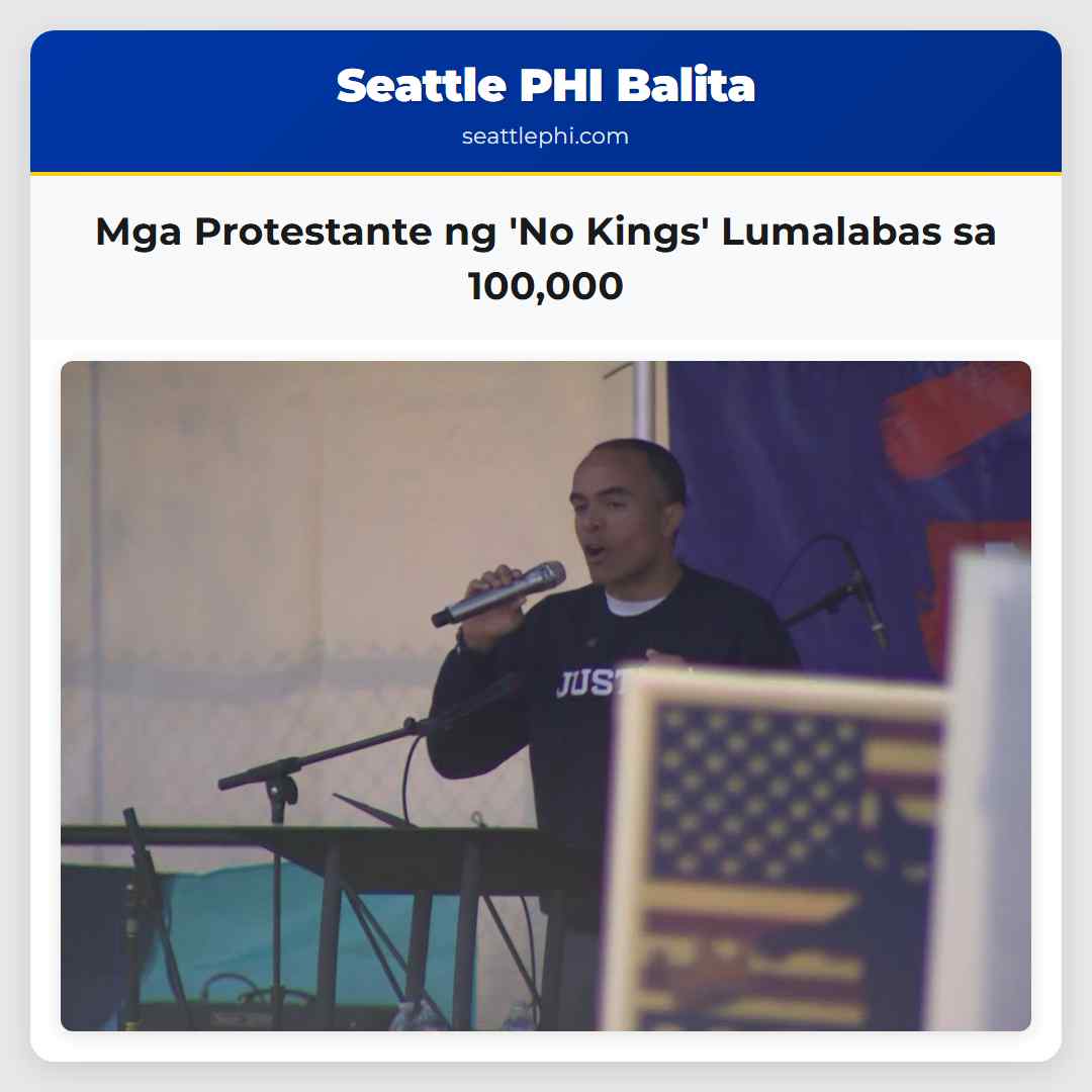 Mga Protestante ng 'No Kings' Lumalabas sa 100,000