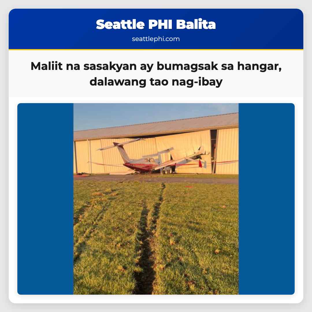 Maliit na sasakyan ay bumagsak sa hangar,