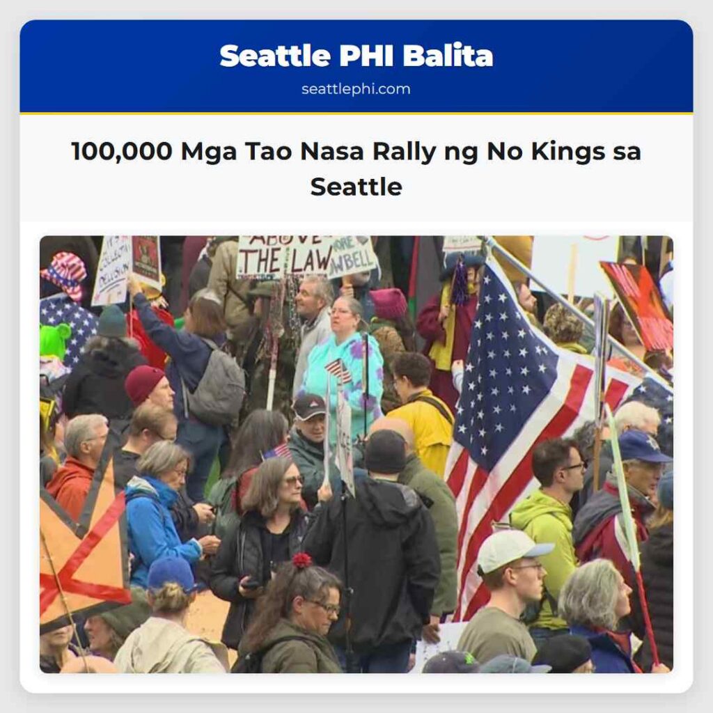 100,000 Mga Tao Nasa Rally ng No Kings sa Seattle