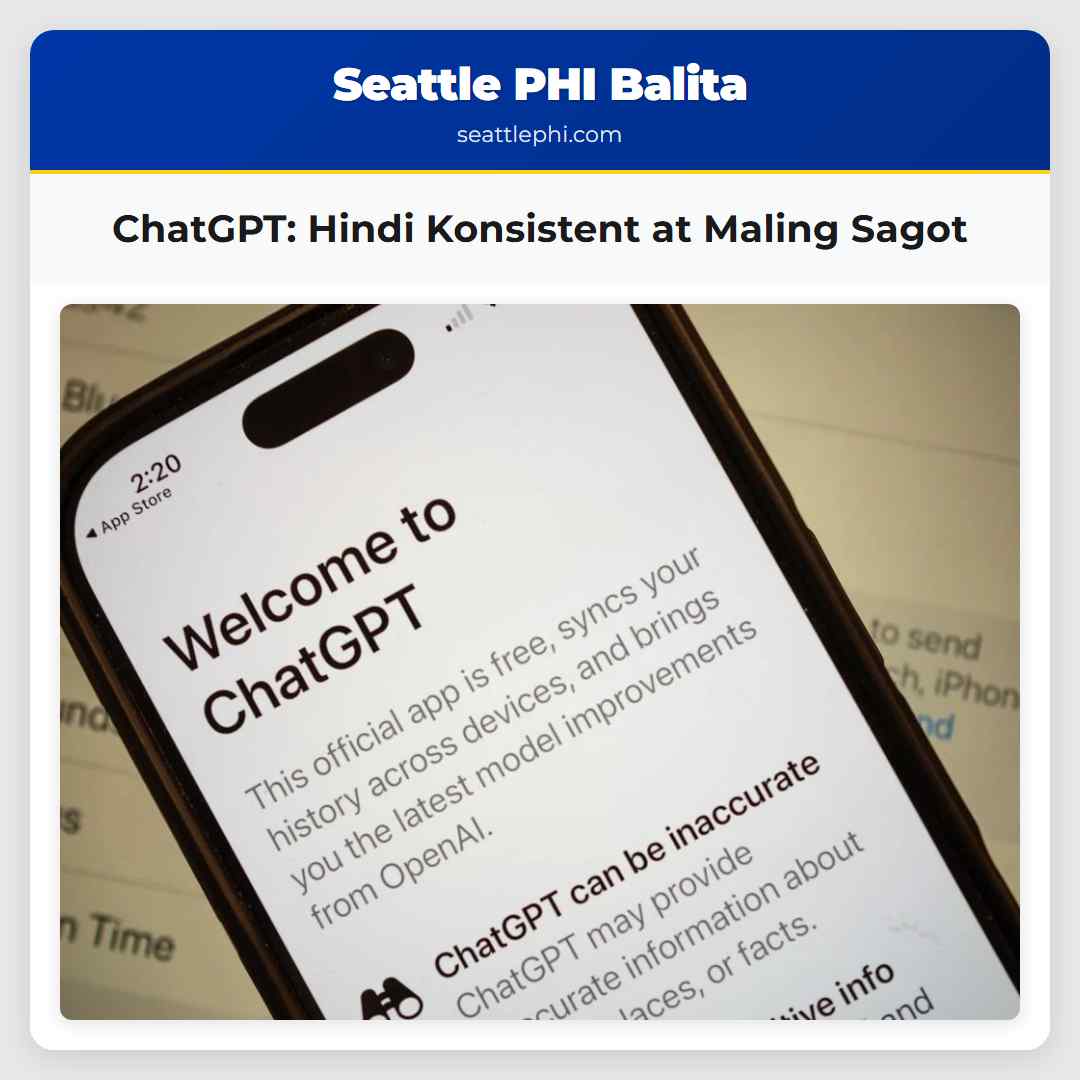 ChatGPT: Hindi Konsistent at Maling Sagot