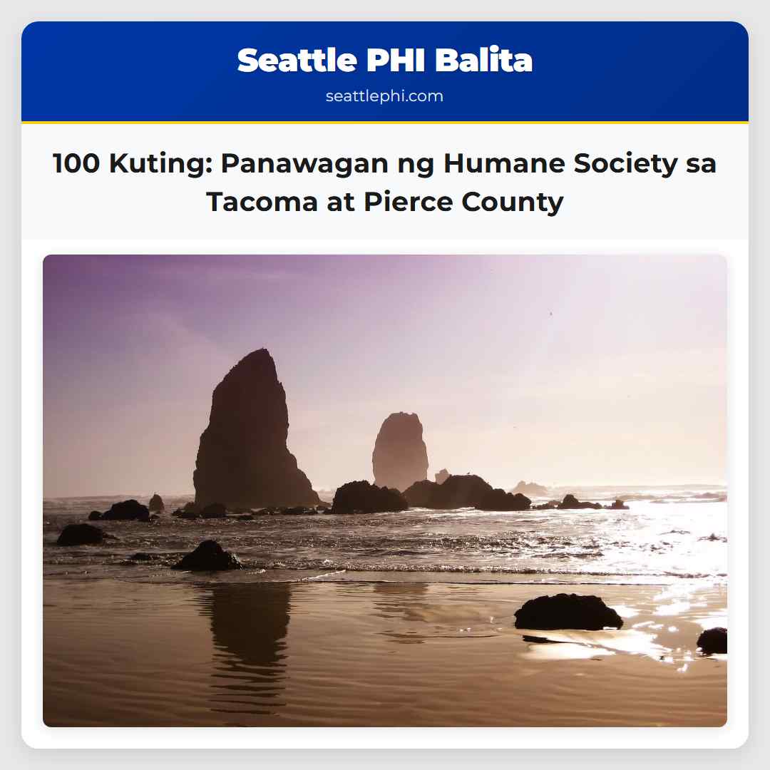 100 Kuting Panawagan ng Humane Society sa Tacoma at Pierce County