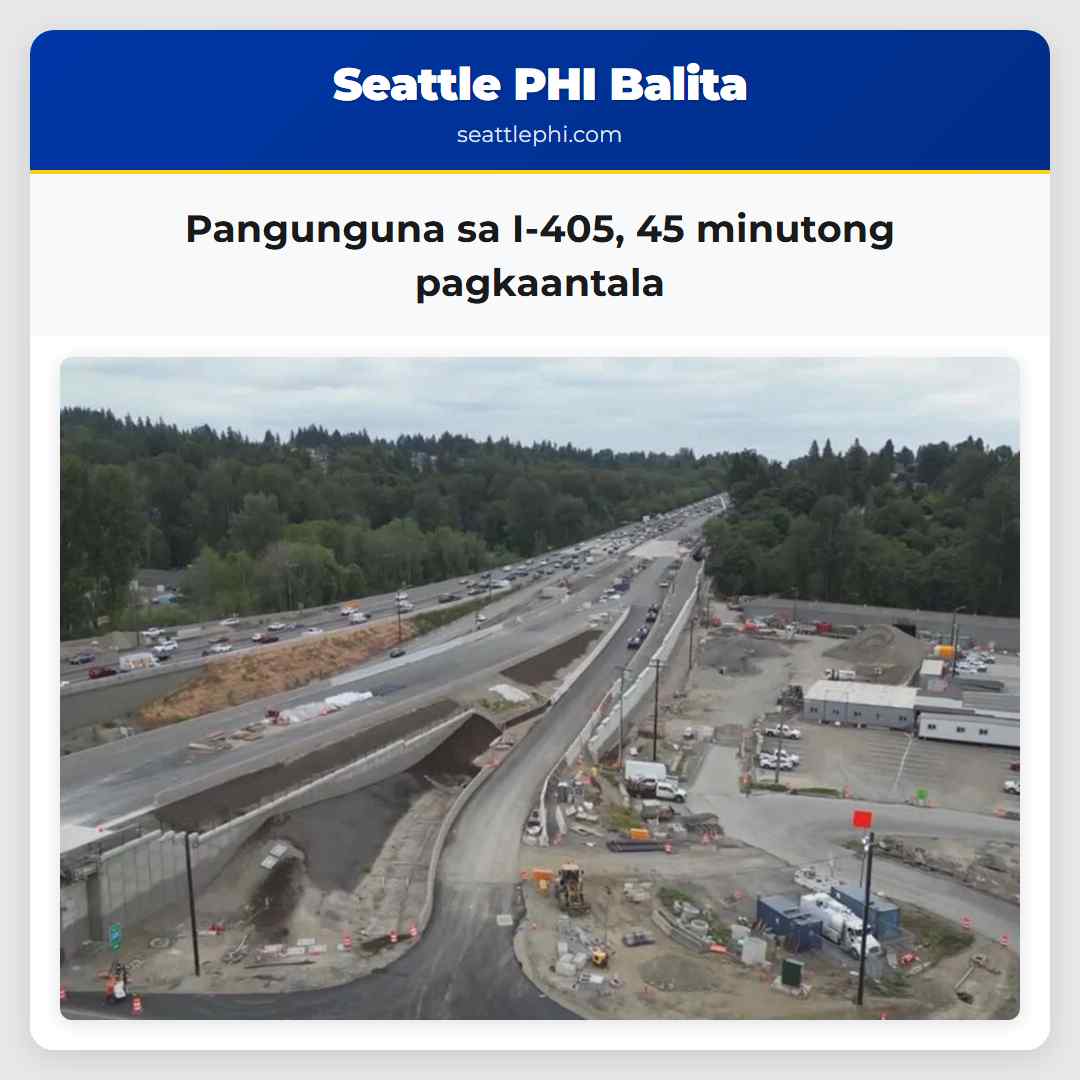 Pangunguna sa I-405 45 minutong pagkaantala