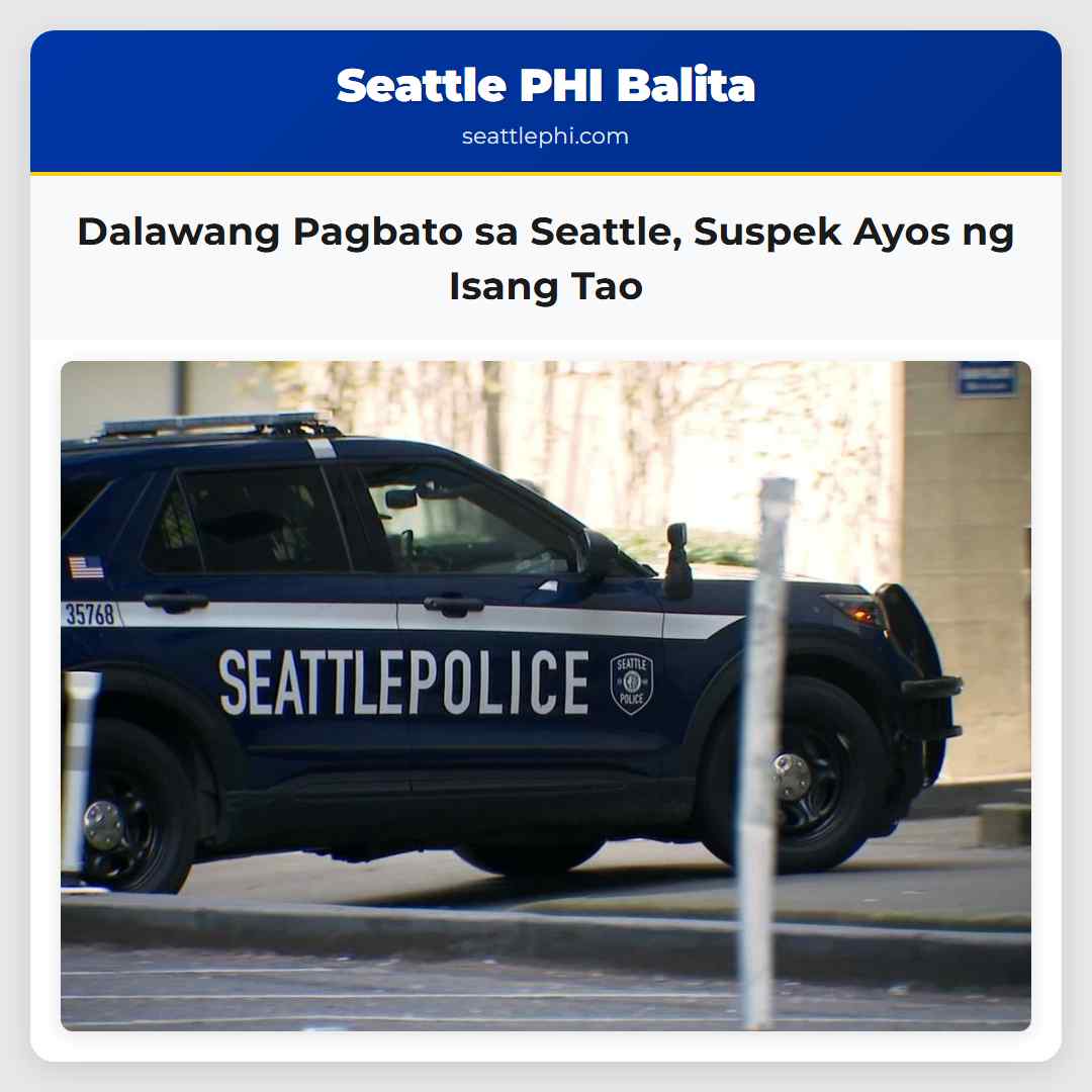 Dalawang Pagbato sa Seattle Suspek Ayos ng Isang Tao