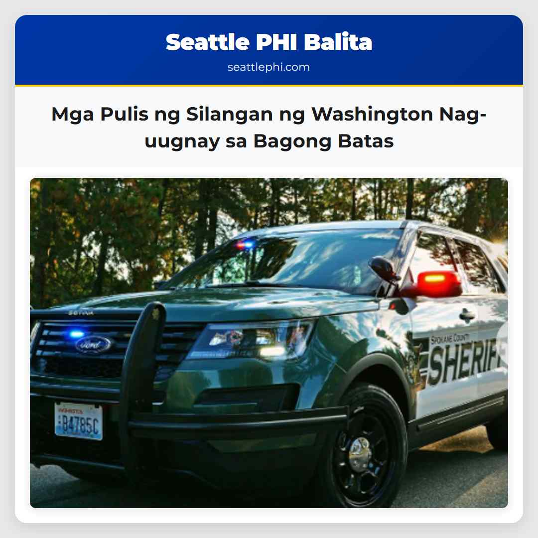 Mga Pulis ng Silangan ng Washington Nag-uugnay sa Bagong Batas