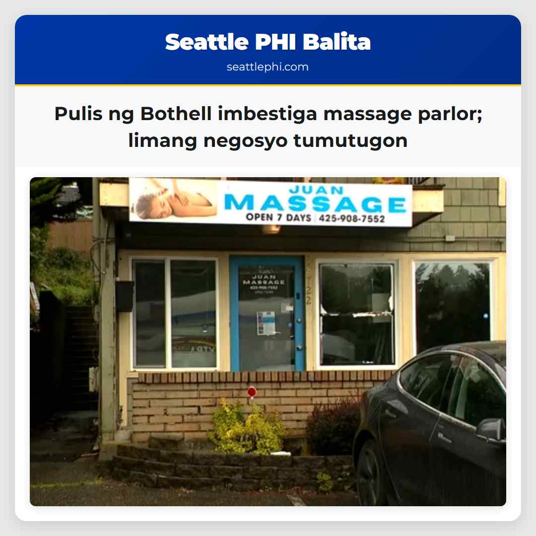 Pulis ng Bothell imbestiga massage parlor; limang