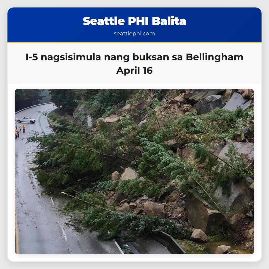 I-5 nagsisimula nang buksan sa Bellingham April 16