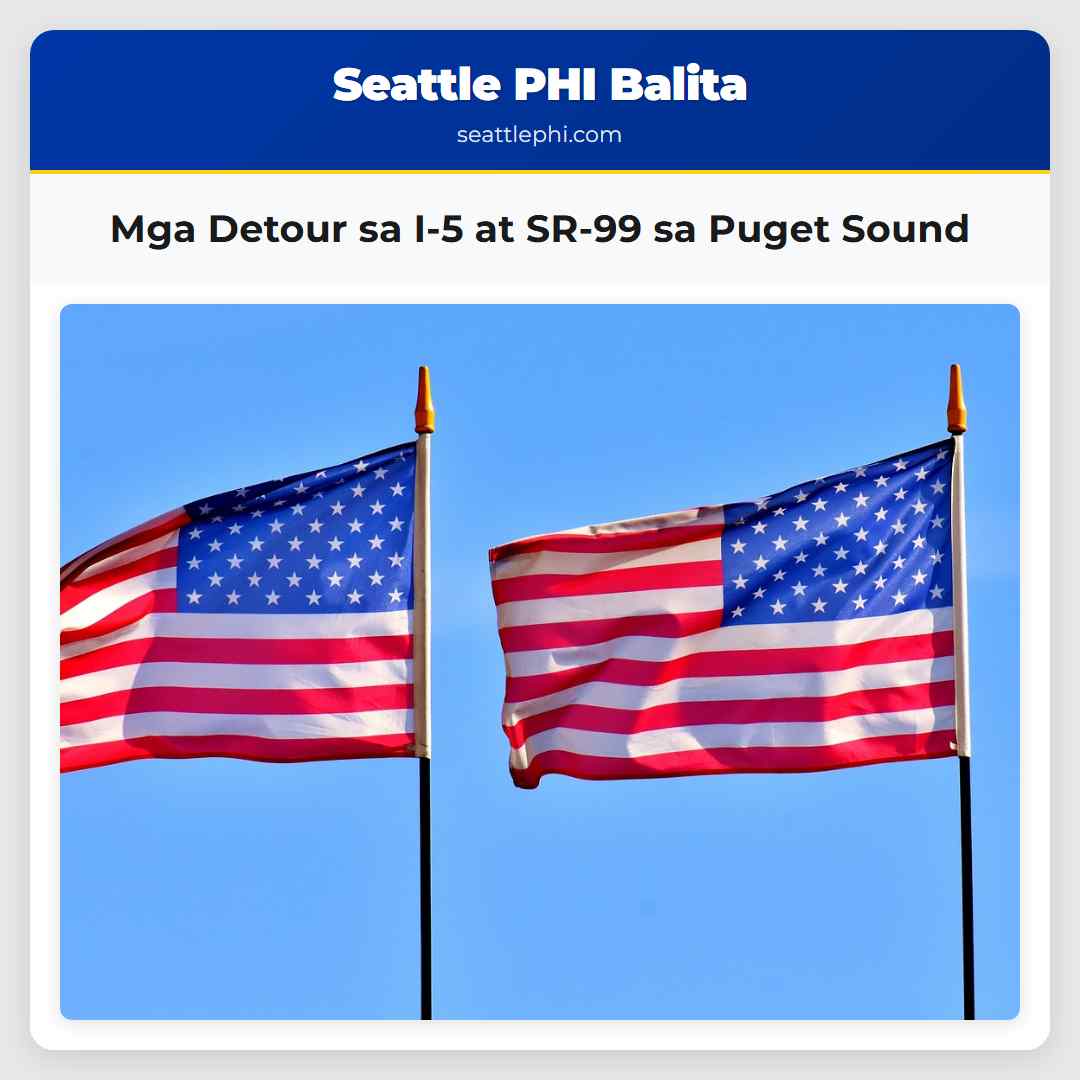 Mga Detour sa I-5 at SR-99 sa Puget Sound