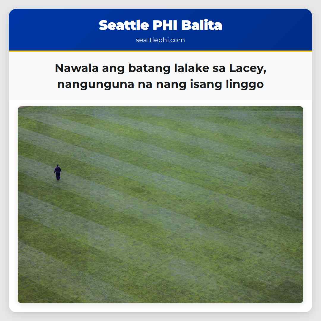 Nawala ang batang lalake sa Lacey, nangunguna na