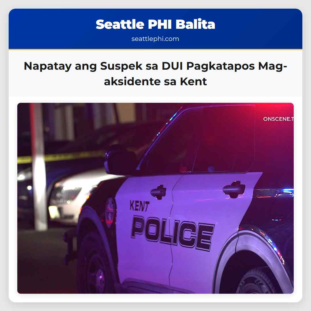 Napatay ang Suspek sa DUI Pagkatapos Mag-aksidente sa Kent