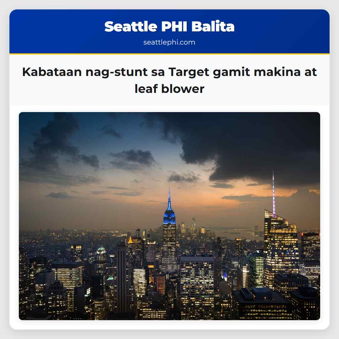 Kabataan nag-stunt sa Target gamit makina at leaf blower