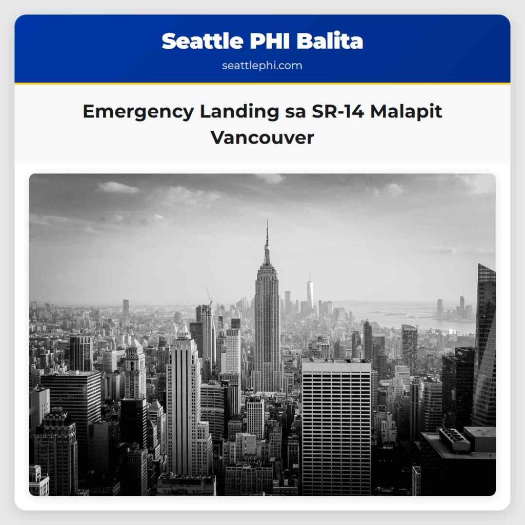 Emergency Landing sa SR-14 Malapit Vancouver