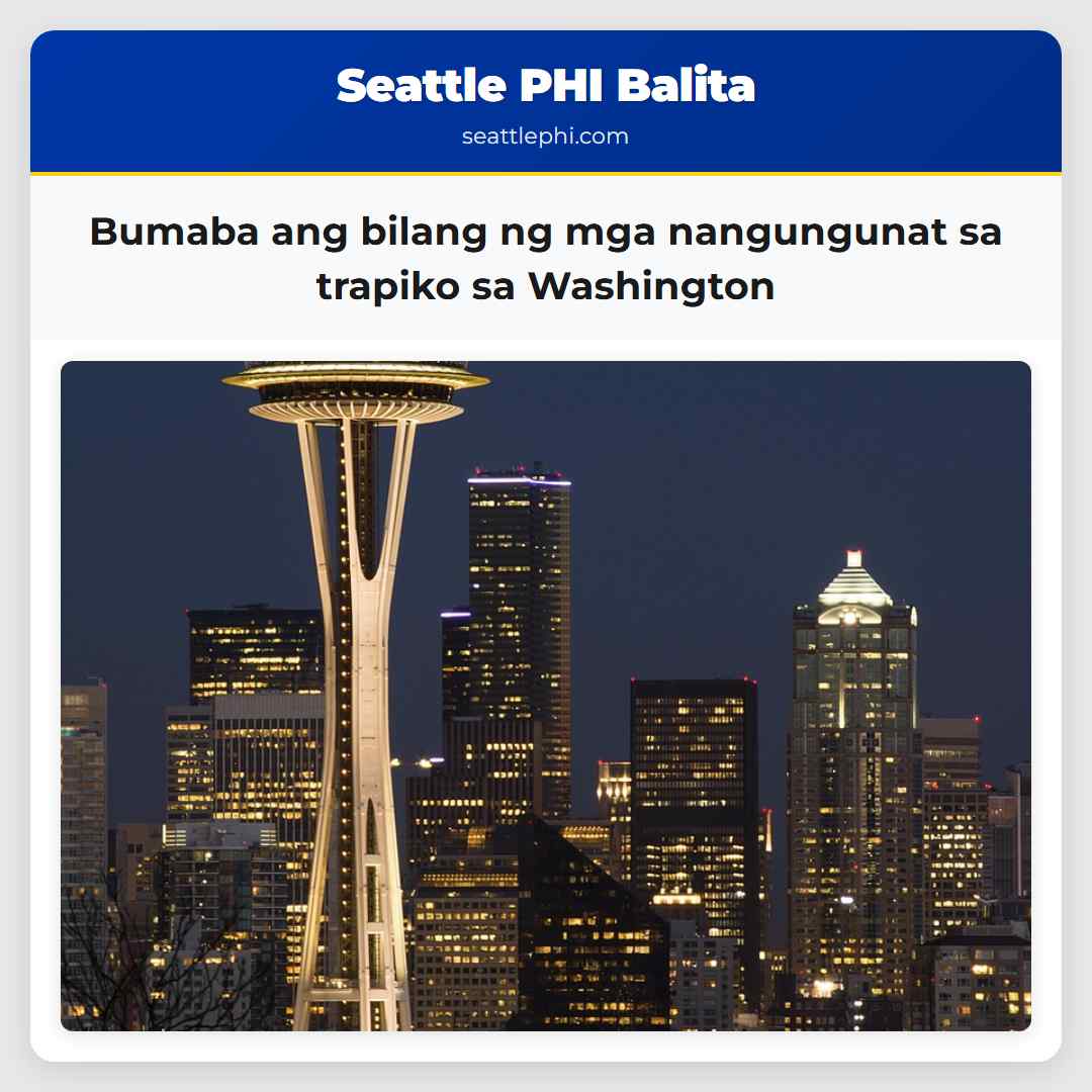 Bumaba ang bilang ng mga nangungunat sa trapiko sa Washington