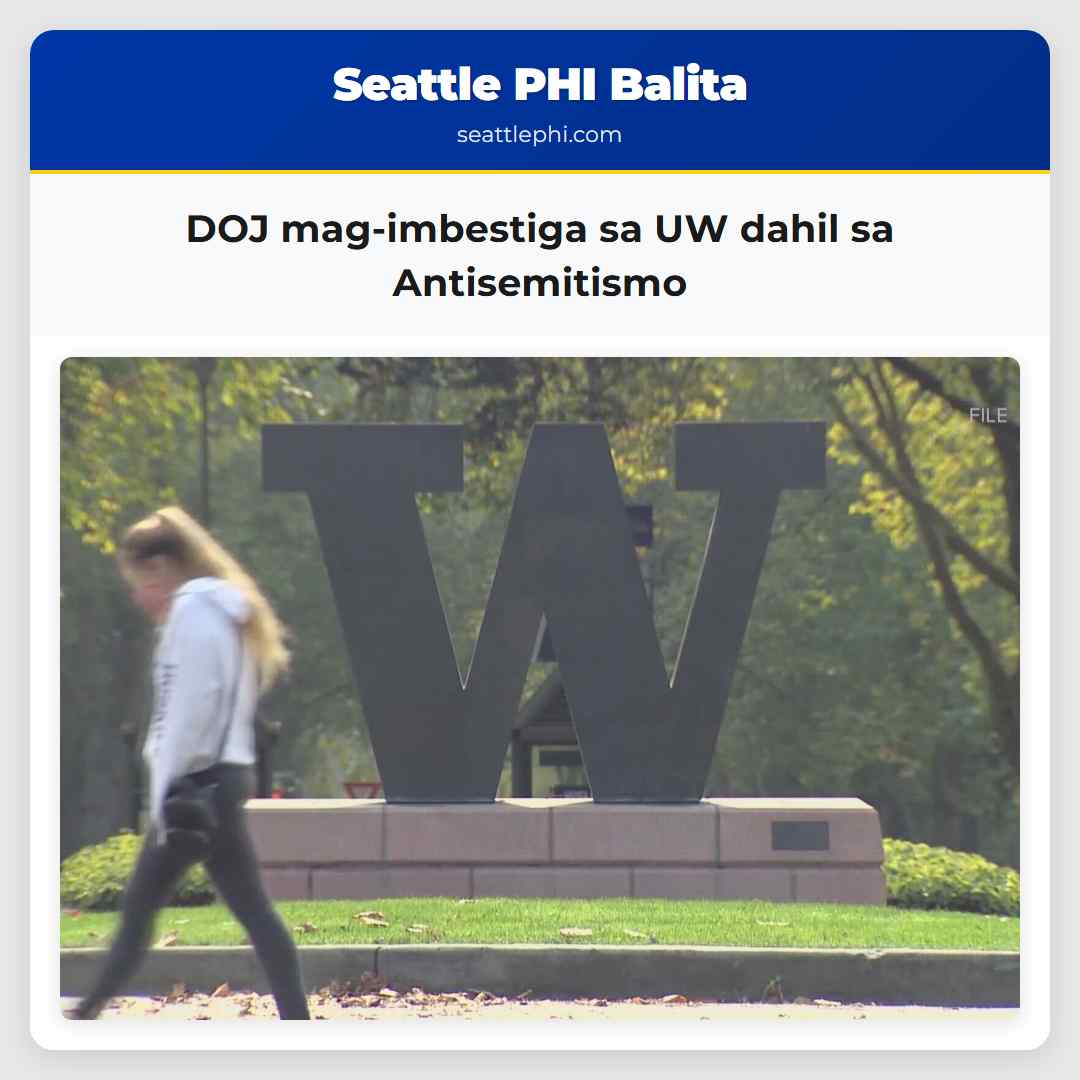 DOJ mag-imbestiga sa UW dahil sa Antisemitismo