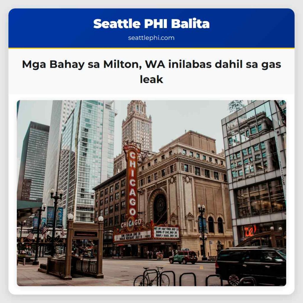 Mga Bahay sa Milton, WA inilabas dahil sa gas leak