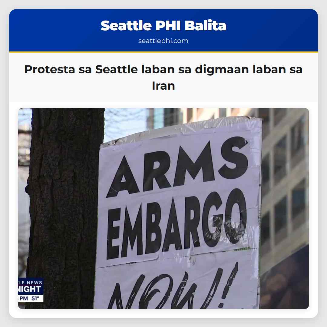 Protesta sa Seattle laban sa digmaan laban sa Iran