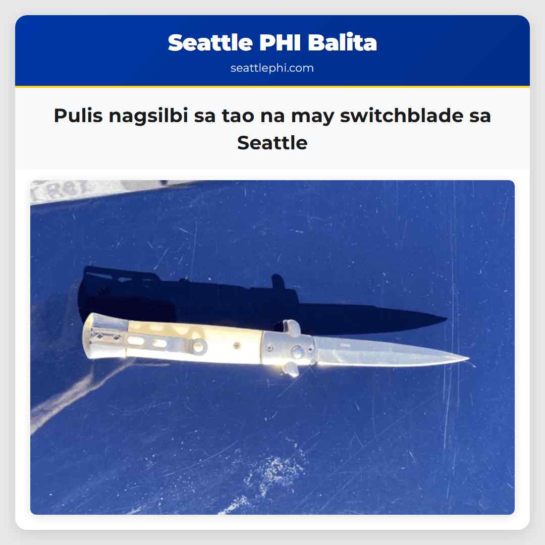 Pulis nagsilbi sa tao na may switchblade sa