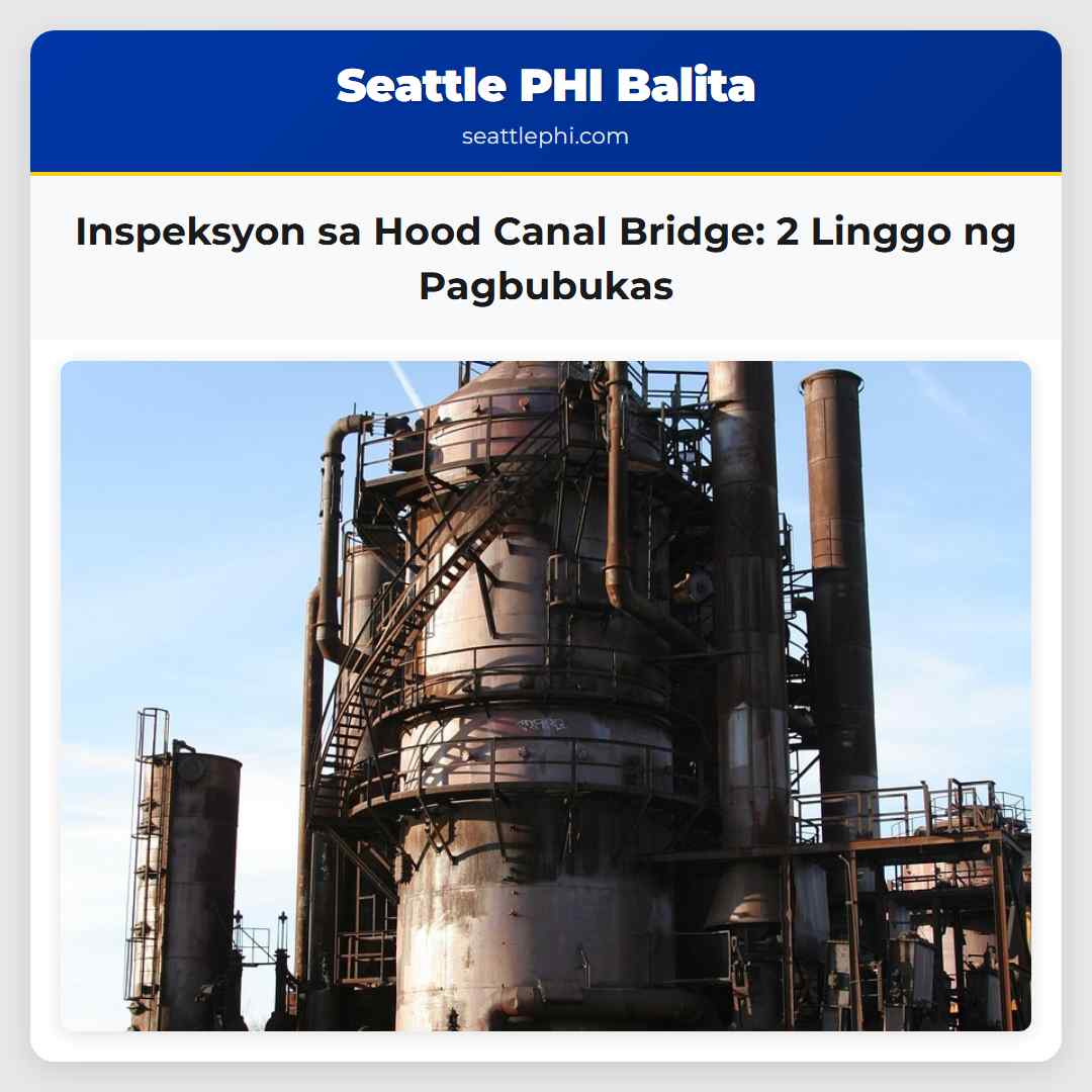 Inspeksyon sa Hood Canal Bridge 2 Linggo ng Pagbubukas