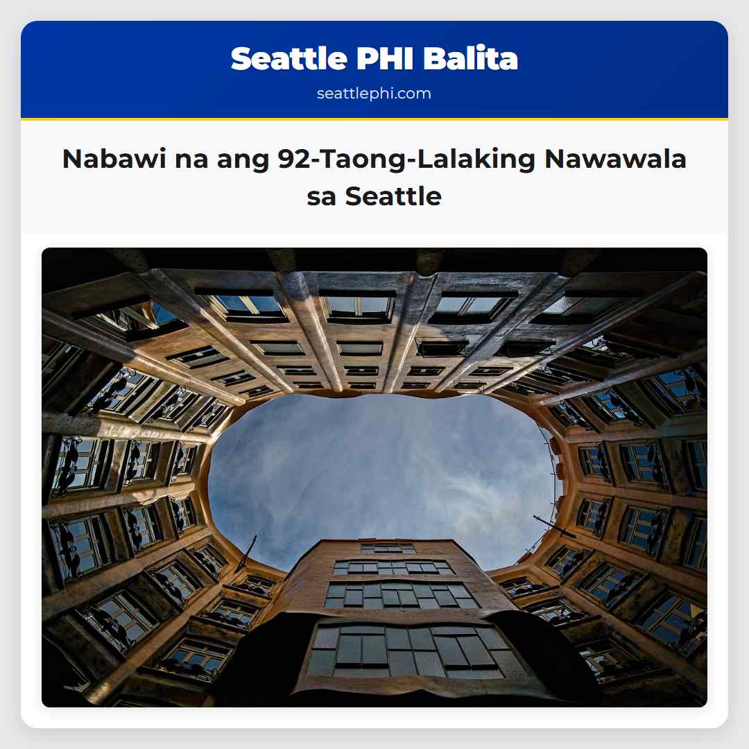 Nabawi na ang 92-Taong-Lalaking Nawawala sa Seattle