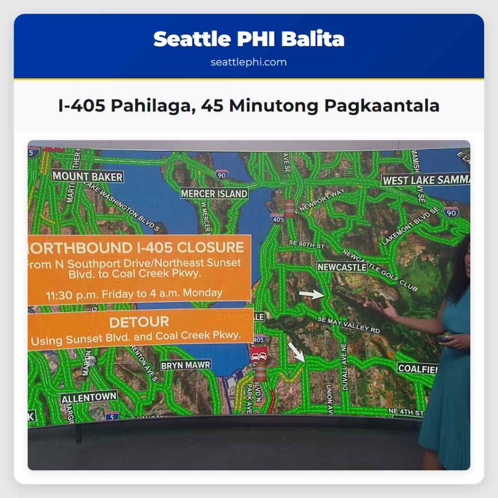 I-405 Pahilaga, 45 Minutong Pagkaantala
