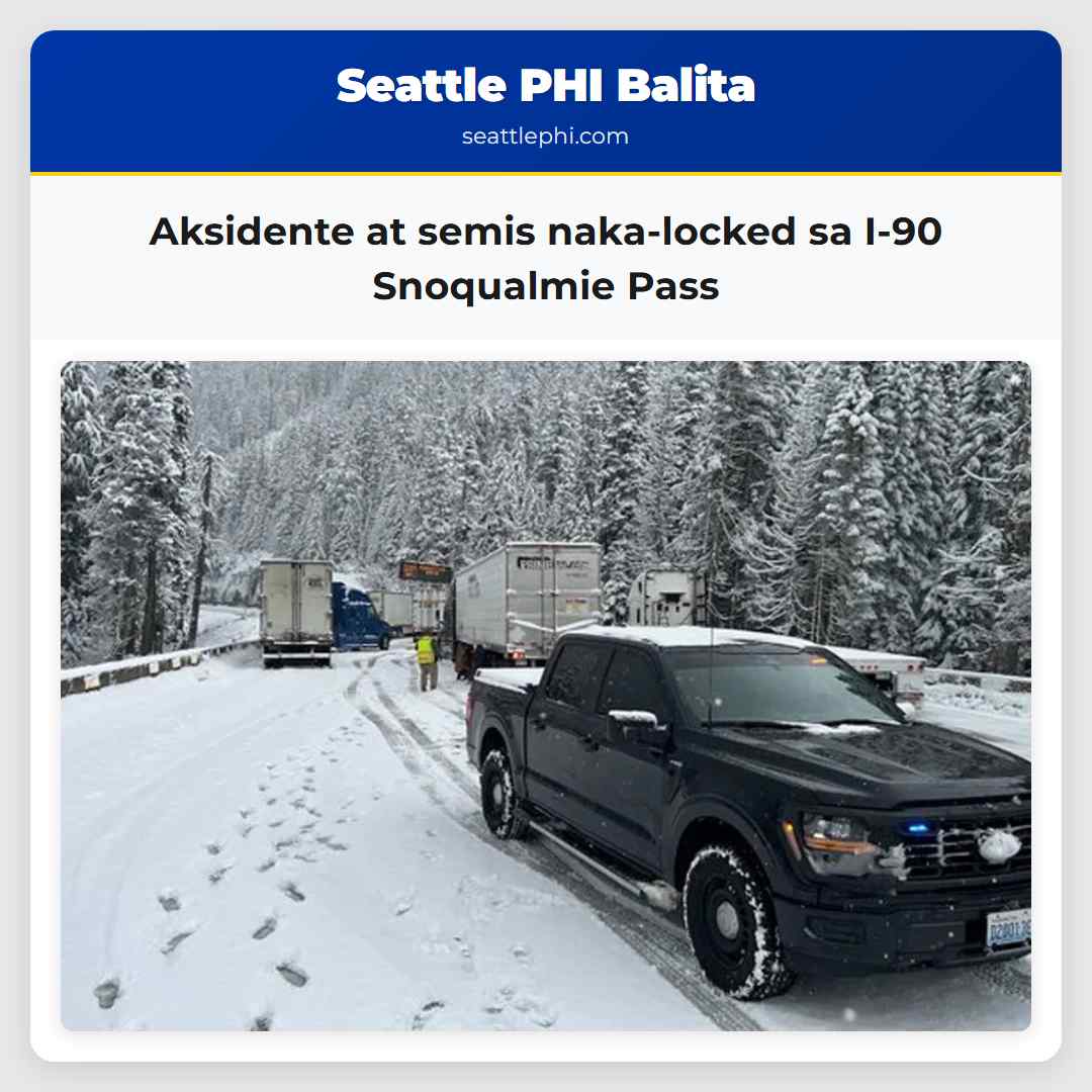 Aksidente at semis naka-locked sa I-90 Snoqualmie Pass