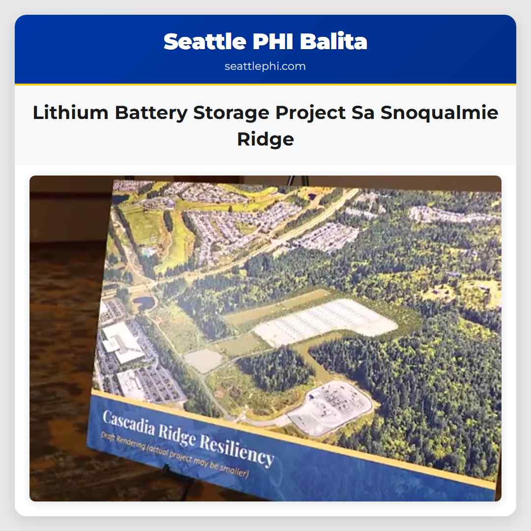 Lithium Battery Storage Project Sa Snoqualmie Ridge