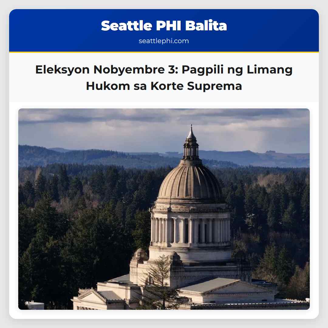 Eleksyon Nobyembre 3 Pagpili ng Limang Hukom sa Korte Suprema