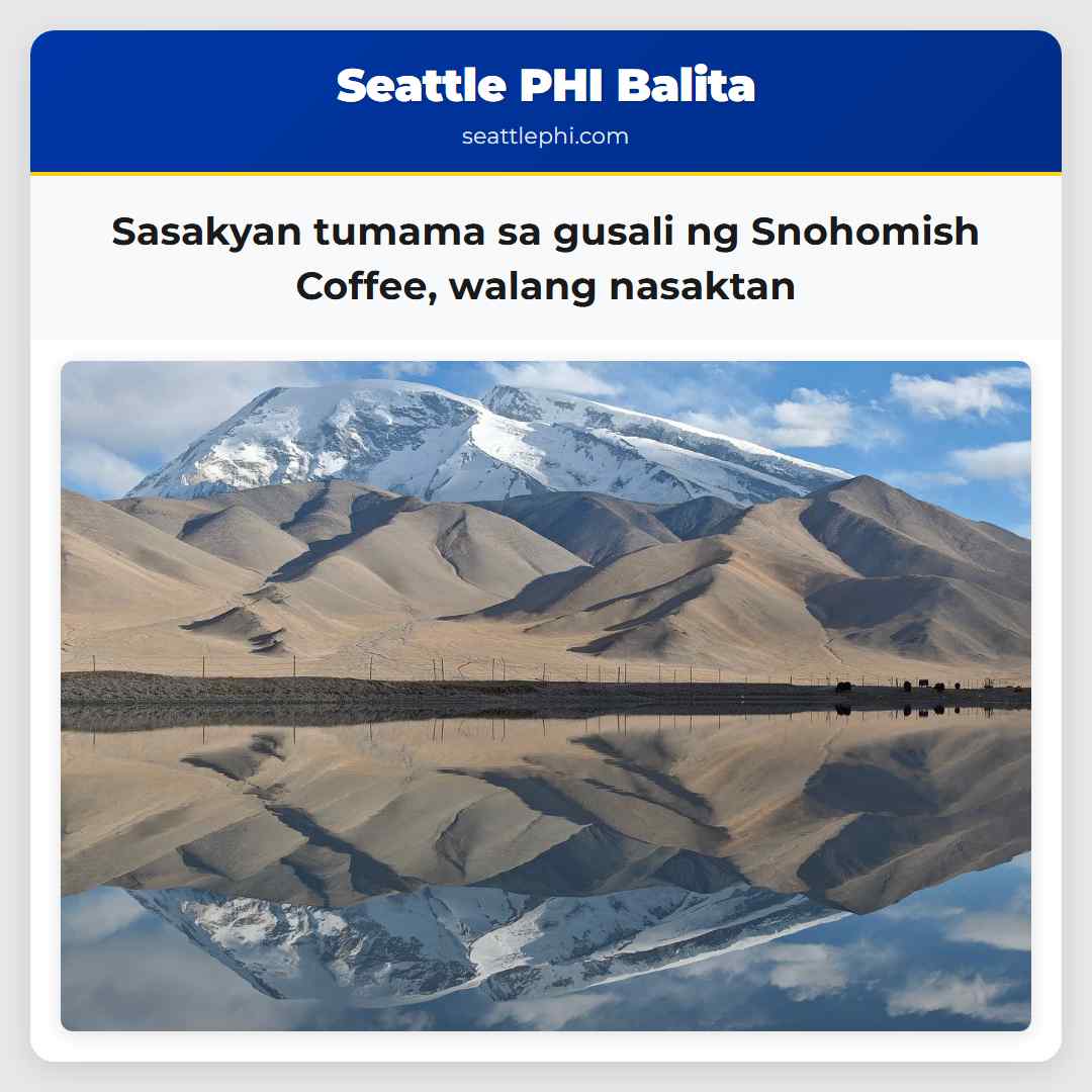 Sasakyan tumama sa gusali ng Snohomish Coffee,