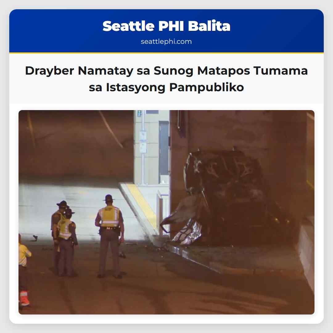 Drayber Namatay sa Sunog Matapos Tumama sa Istasyong Pampubliko