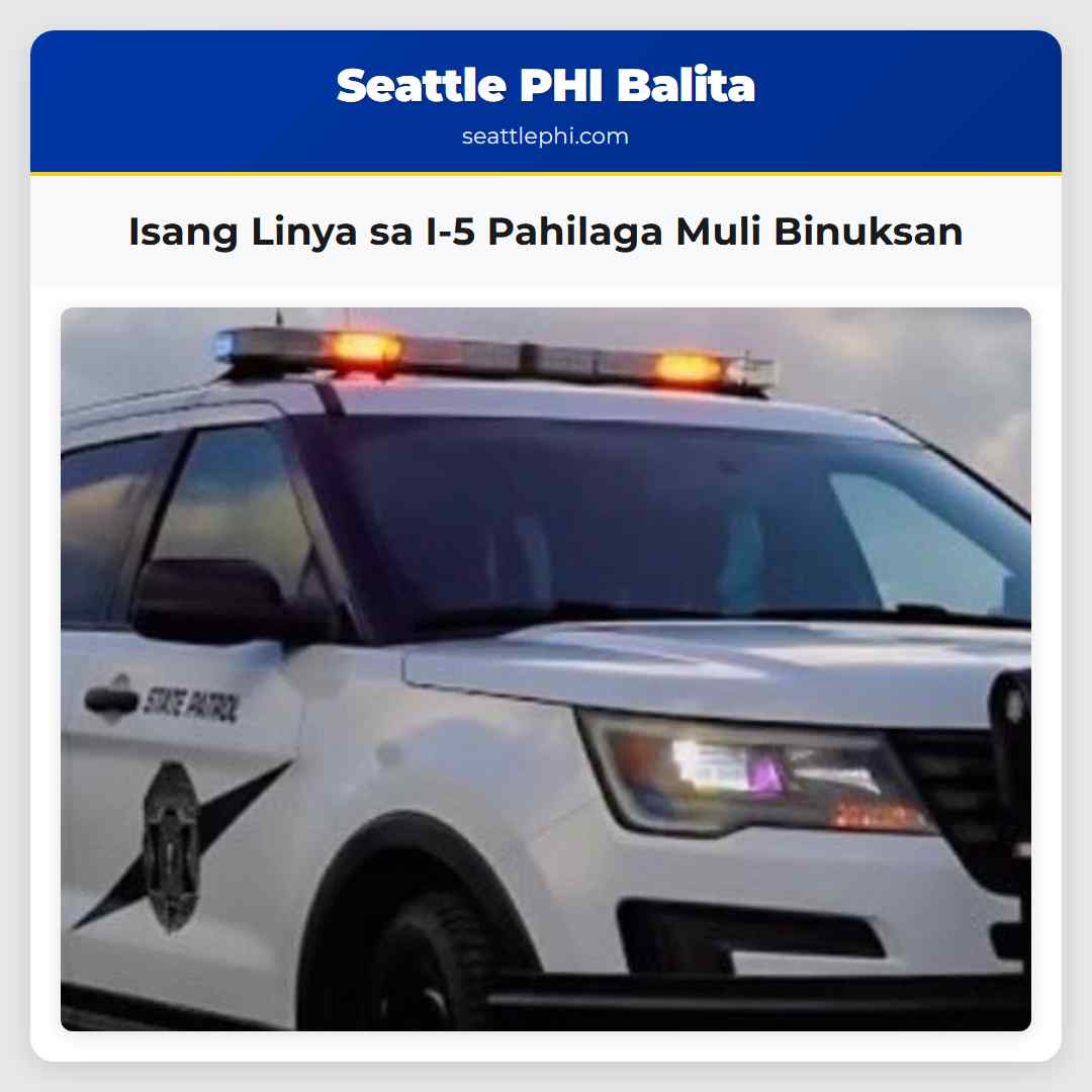 Isang Linya sa I-5 Pahilaga Muli Binuksan