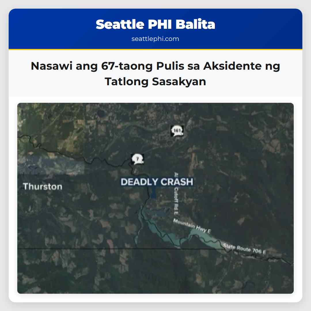 Nasawi ang 67-taong Pulis sa Aksidente ng Tatlong Sasakyan