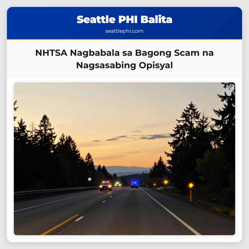 NHTSA Nagbabala sa Bagong Scam na Nagsasabing