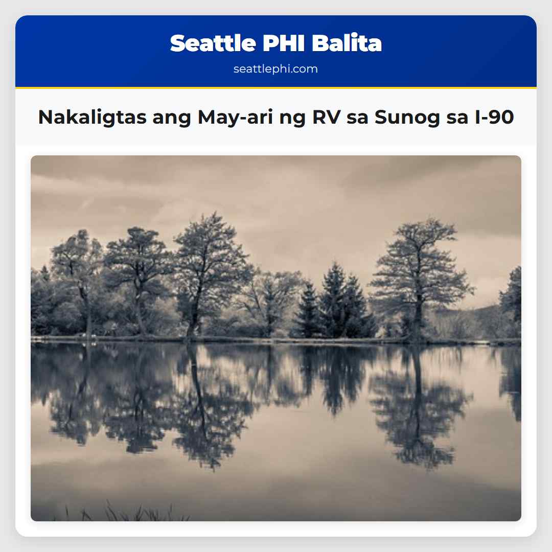 Nakaligtas ang May-ari ng RV sa Sunog sa I-90