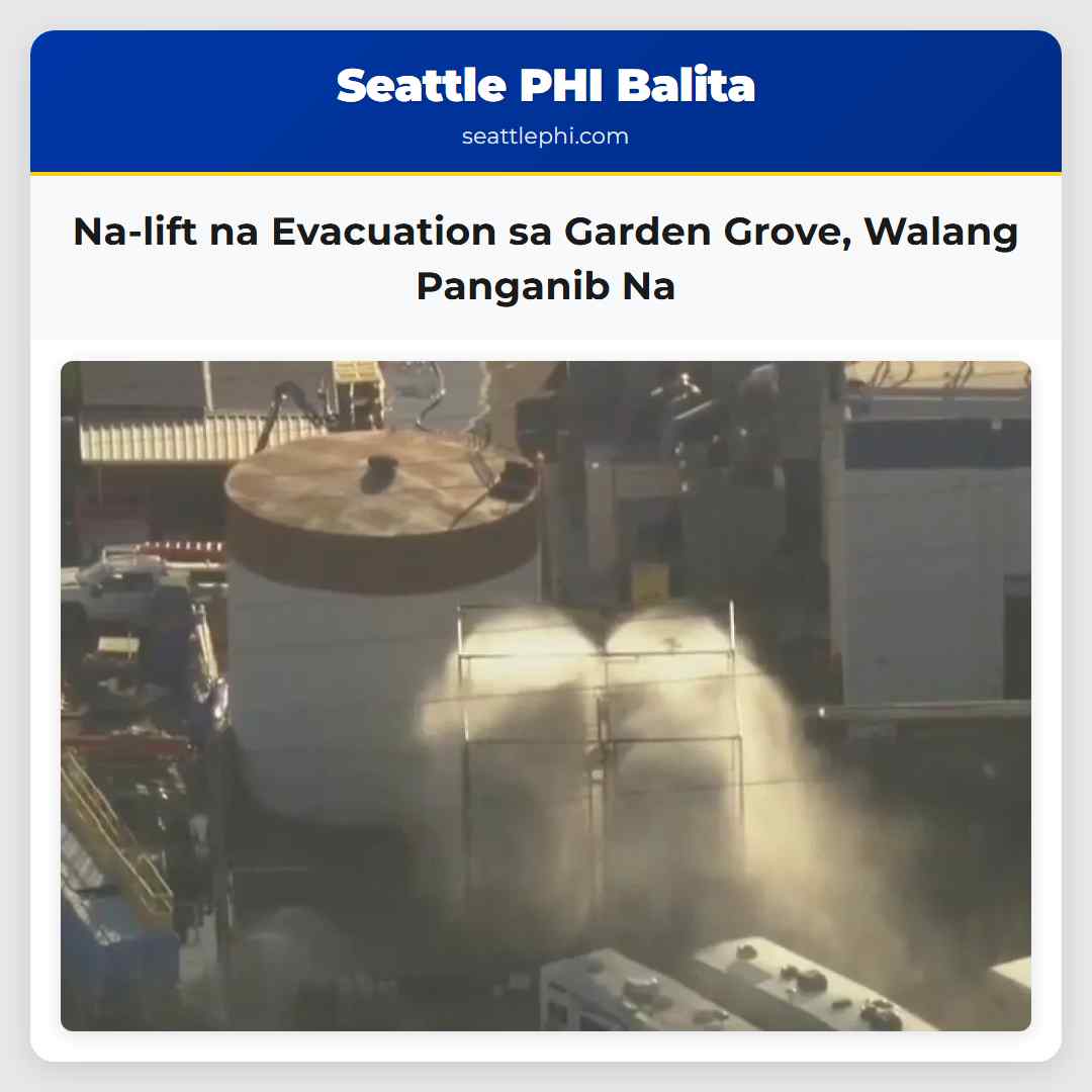Na-lift na Evacuation sa Garden Grove, Walang