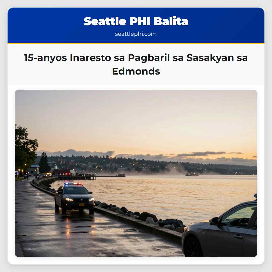 15-anyos Inaresto sa Pagbaril sa Sasakyan sa Edmonds
