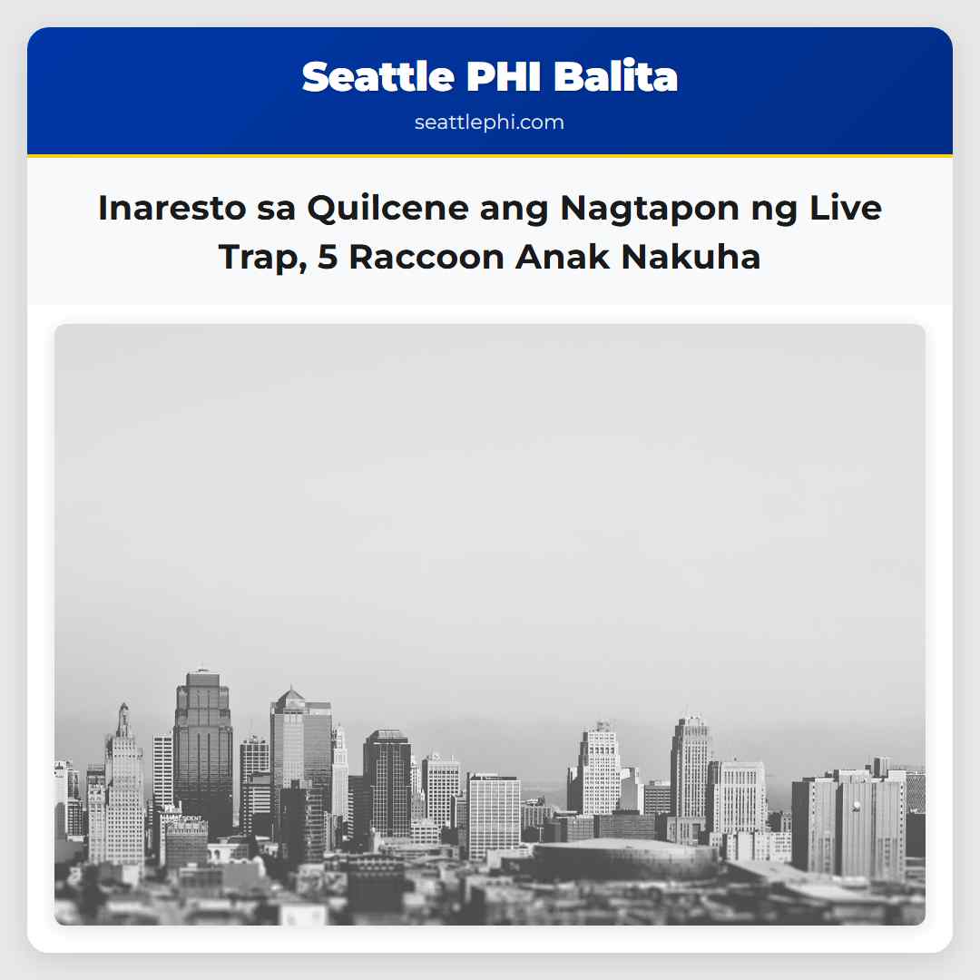 Inaresto sa Quilcene ang Nagtapon ng Live Trap 5 Raccoon Anak Nakuha