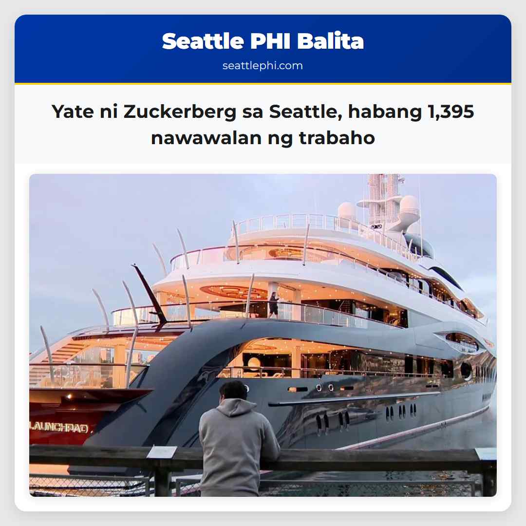 Yate ni Zuckerberg sa Seattle, habang 1,395