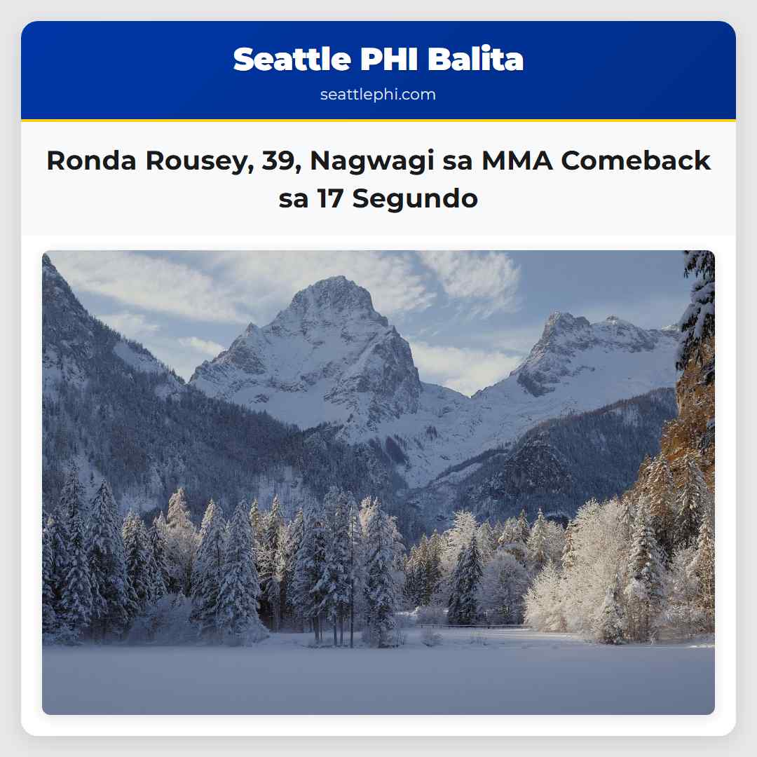 Ronda Rousey 39 Nagwagi sa MMA Comeback sa 17 Segundo