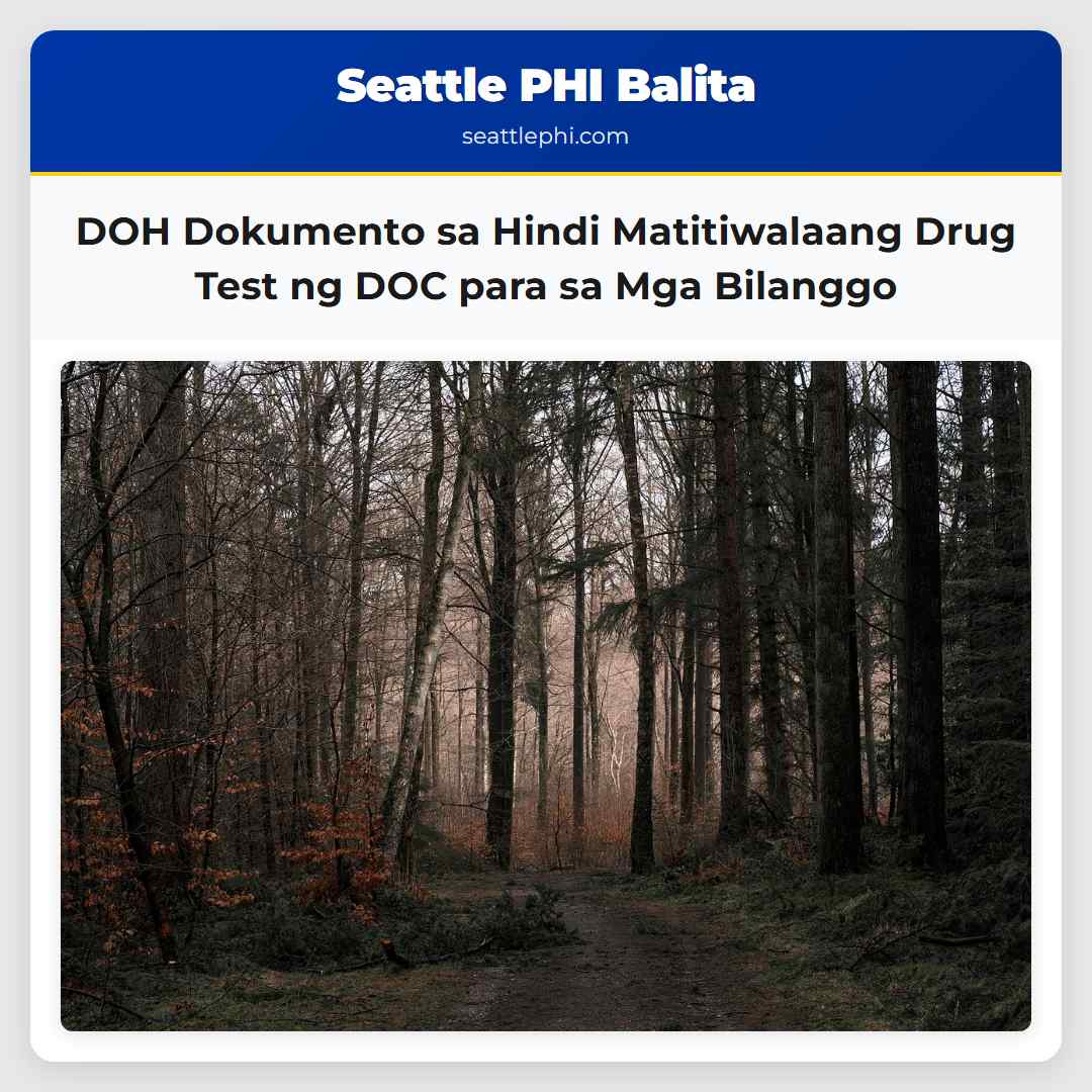 DOH Dokumento sa Hindi Matitiwalaang Drug Test ng DOC para sa Mga Bilanggo