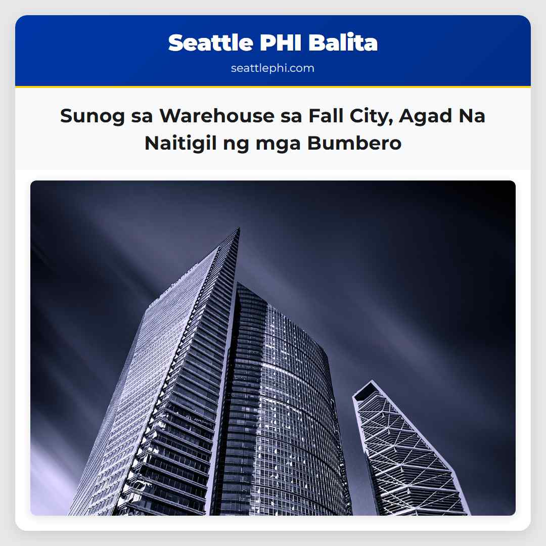 Sunog sa Warehouse sa Fall City Agad Na Naitigil ng mga Bumbero