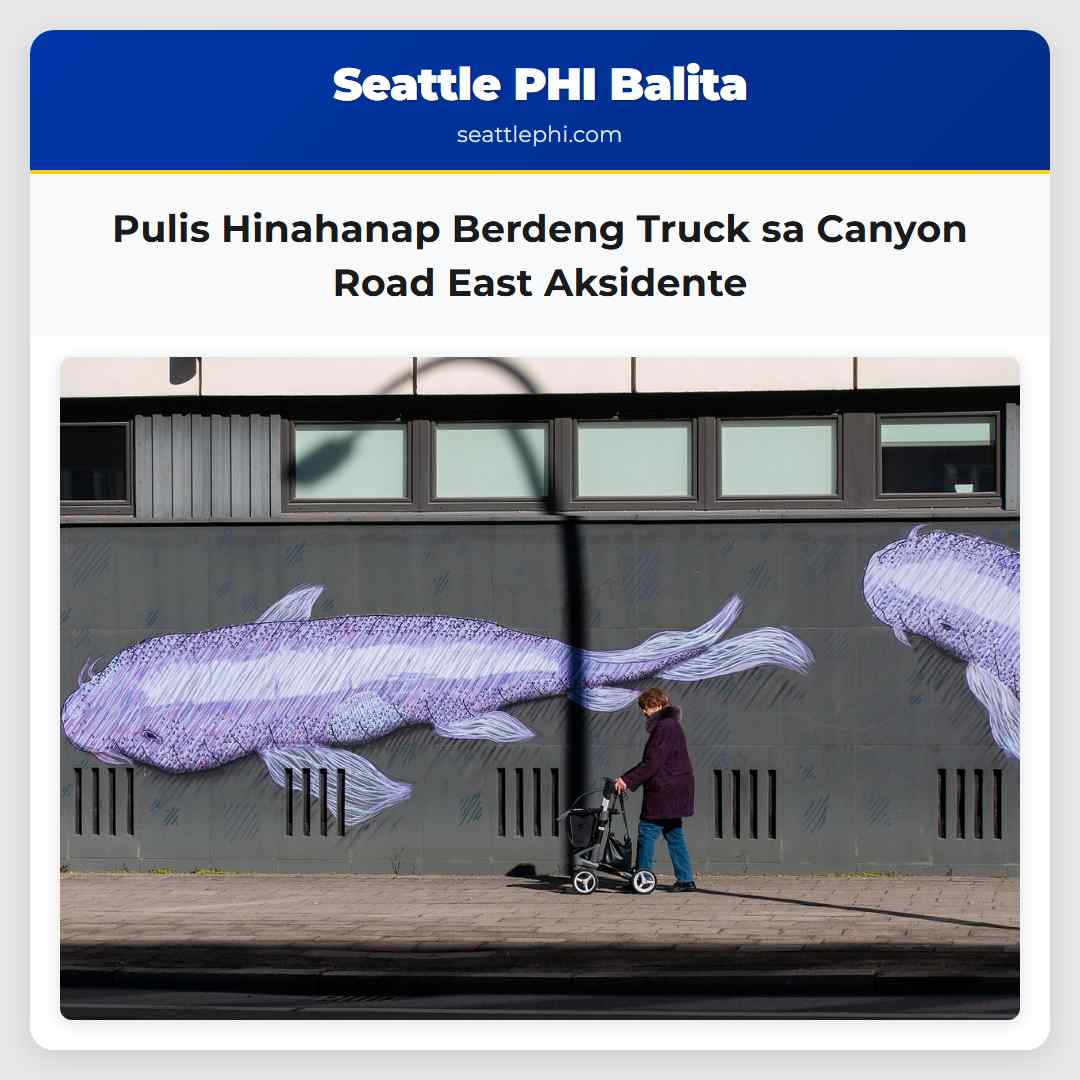 Pulis Hinahanap Berdeng Truck sa Canyon Road East Aksidente