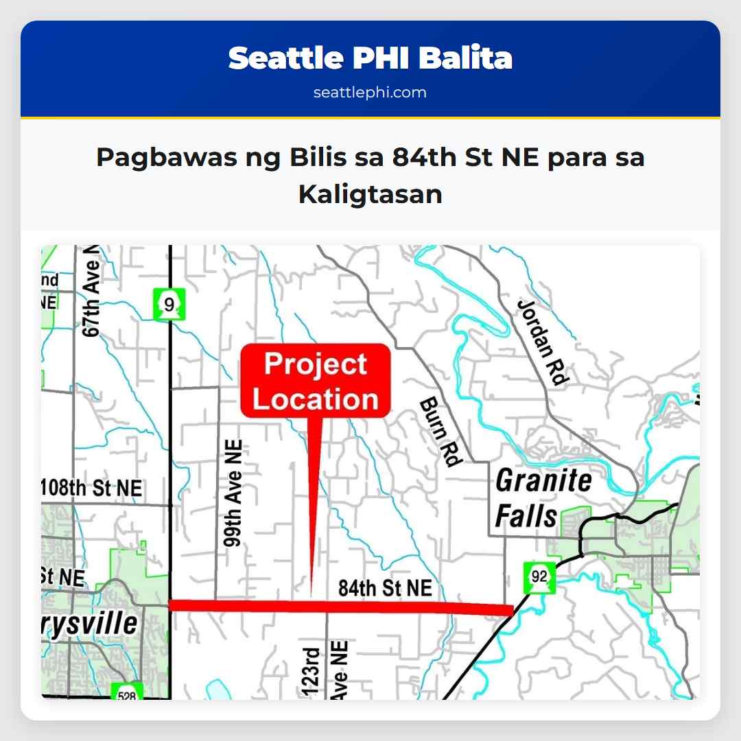 Pagbawas ng Bilis sa 84th St NE para sa Kaligtasan