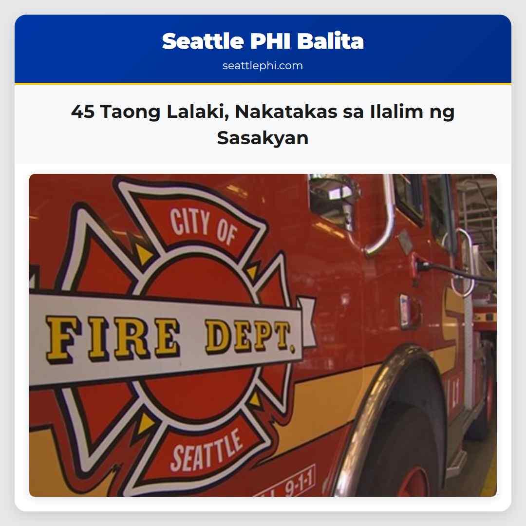 45 Taong Lalaki Nakatakas sa Ilalim ng Sasakyan