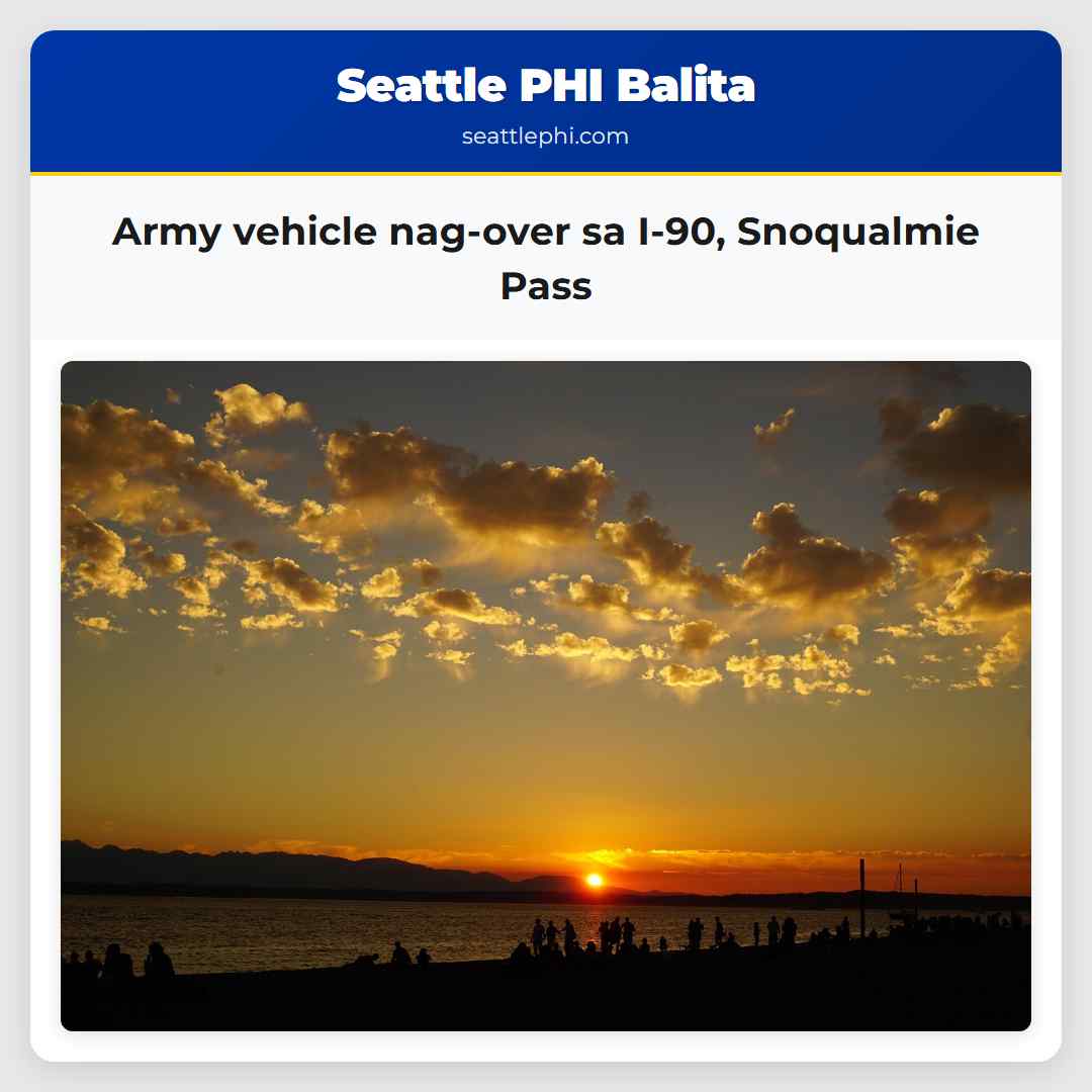 Army vehicle nag-over sa I-90 Snoqualmie Pass