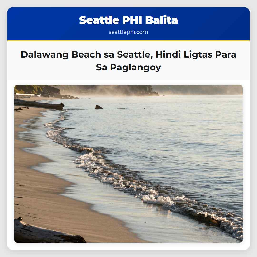 Dalawang Beach sa Seattle Hindi Ligtas Para Sa Paglangoy